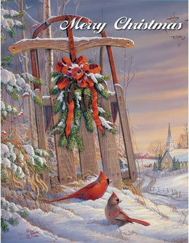 LANG Wintertime Cardinal Kerstkaarten