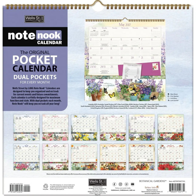 LANG Botanical Gardens Pocket Note Nook Kalender 2027