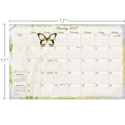 LANG Butterflies Desk Pad 2027