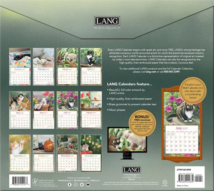 LANG Cats in the Country Kalender 2027