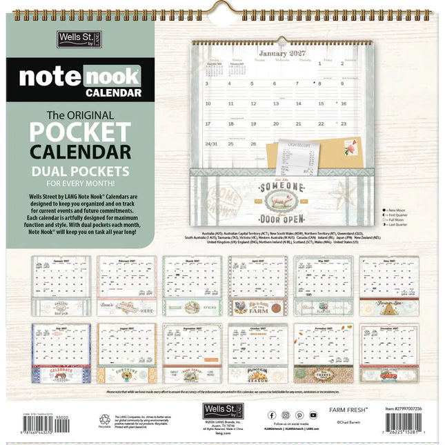 LANG Farm Fresh Note Nook Kalender 2027