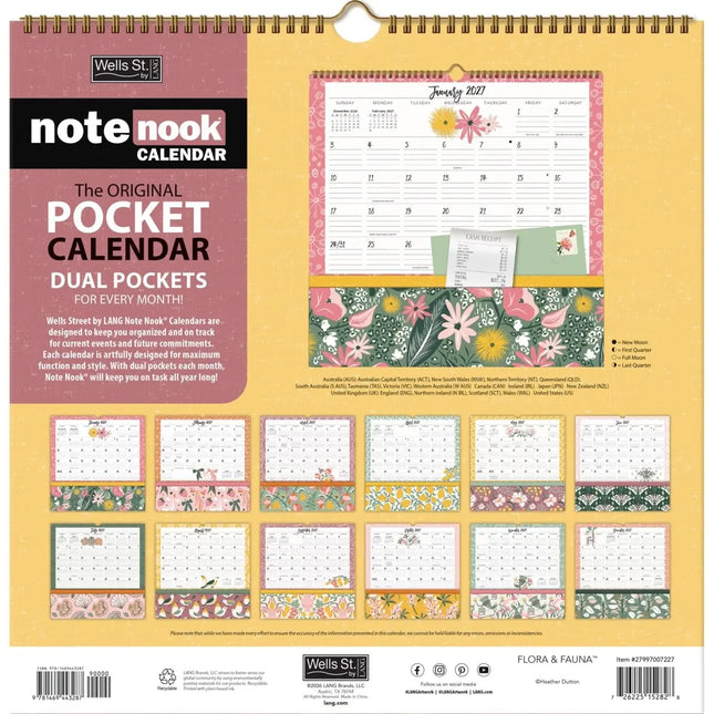 LANG Flora en Fauna Pocket Note Nook Kalender 2027