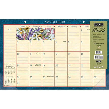 LANG Heart and Home Desk Pad 2027