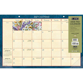 LANG Heart and Home Desk Pad 2027