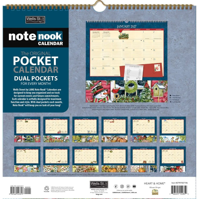 LANG Heart and Home Pocket Note Nook Kalender 2027