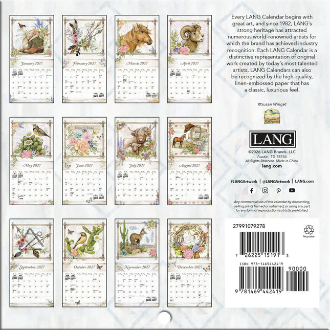 LANG Rosewood Ranch Mini Kalender 2027