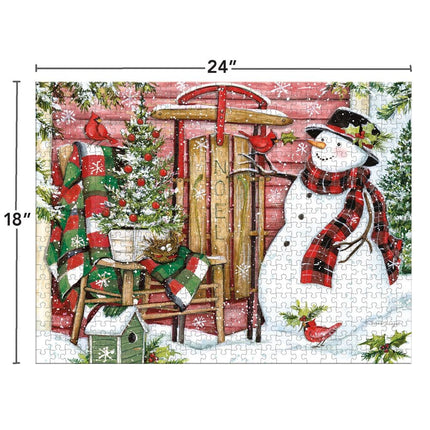 LANG Snowman & Sled Puzzel 500 Stukjes