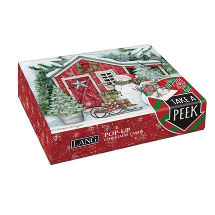 LANG Snowman’s Farmhouse Pop-Up Kerstkaarten