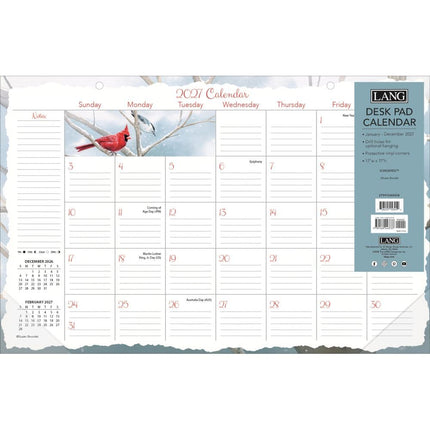 LANG Songbirds Desk Pad 2027