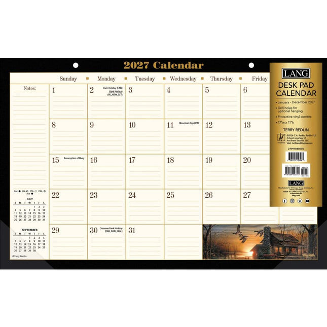 LANG Terry Redlin Desk Pad 2027
