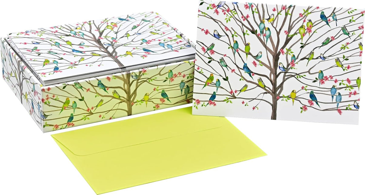 Peter Pauper Tree of Budgies Notitiekaarten 14 stuks met Enveloppe