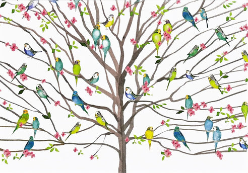 Peter Pauper Tree of Budgies Notitiekaarten 14 stuks met Enveloppe