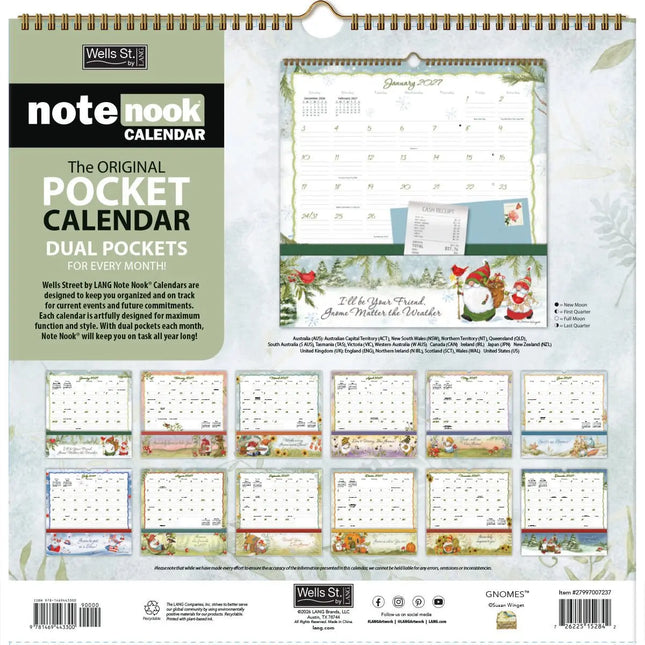 Wells st. by Lang Gnomes Pocket Note Nook Kalender 2027