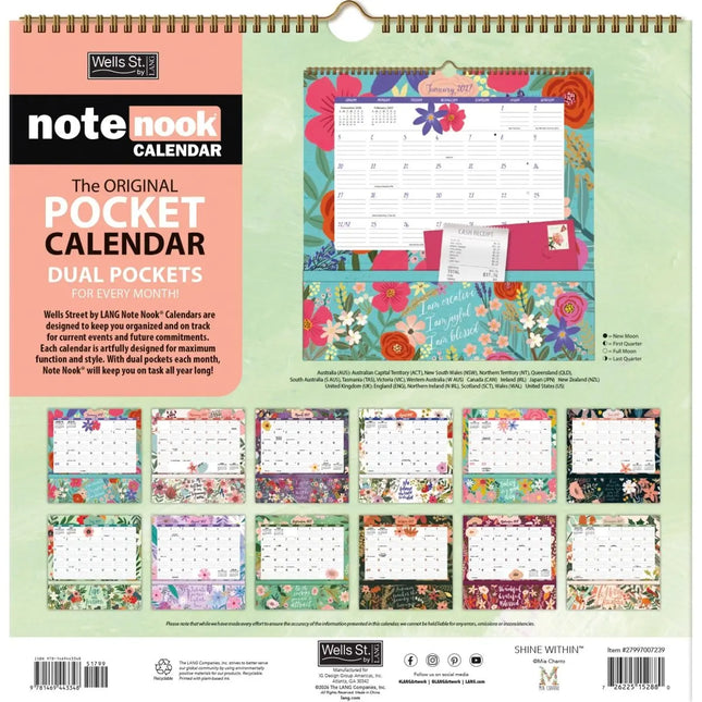 Wells st. by Lang Shine Within Pocket Note Nook Kalender 2027