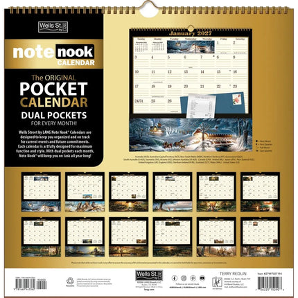 Wells st. by Lang Terry Redlin Pocket Note Nook Kalender 2027